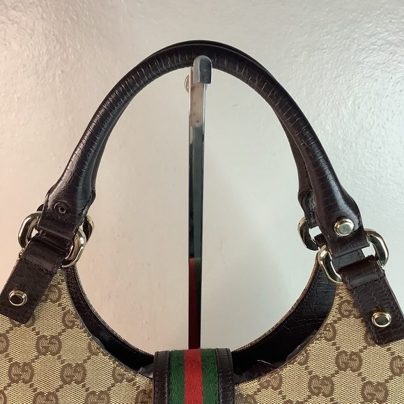 🛍❤️‍🔥❤️‍🔥GUCCI Beige/Ebony GG Canvas/Leather Junco Shoulder Bag❤️‍🔥 - Picture 12 of 13